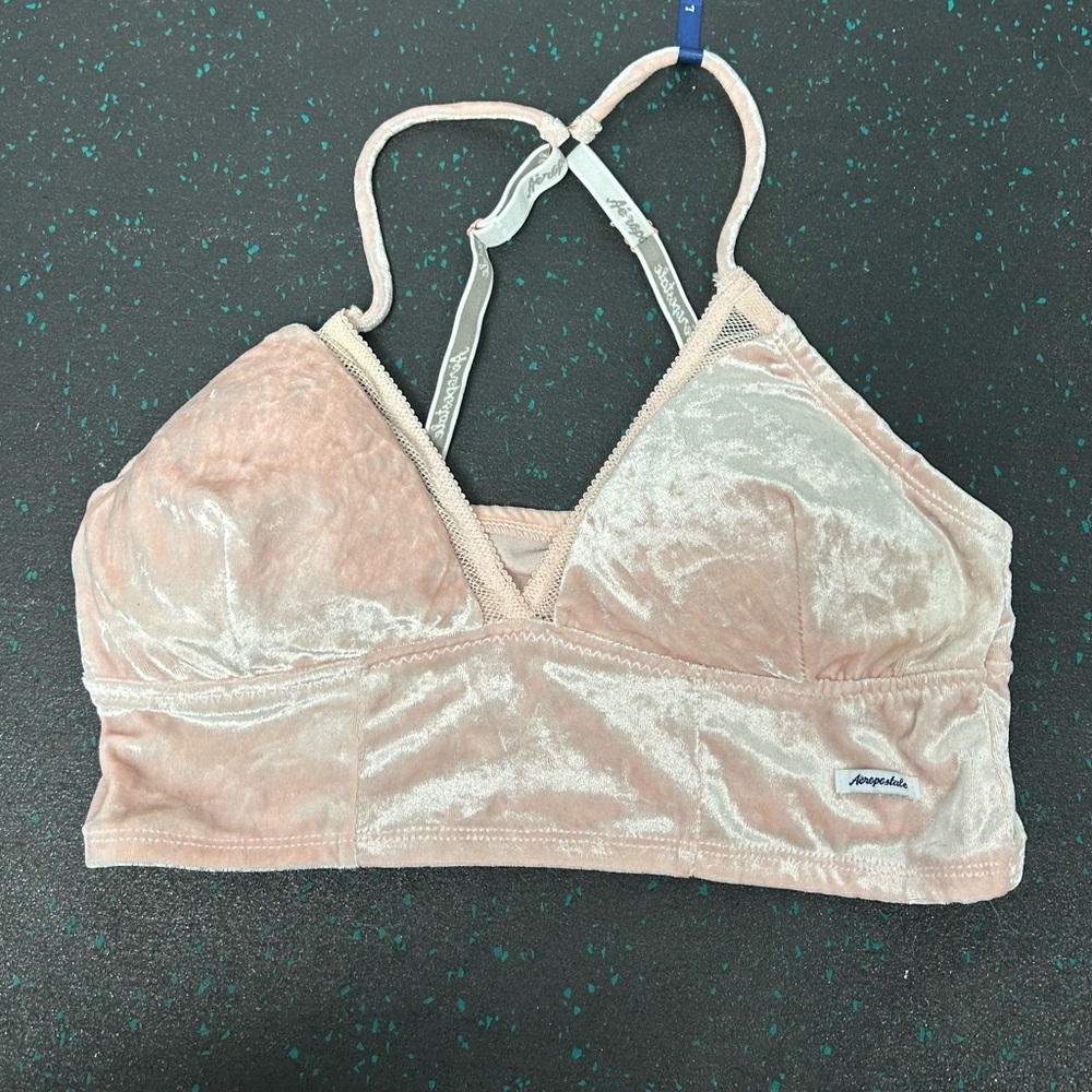Aeropostale Pink Crushed Velvet Bra